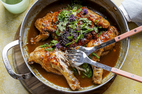 Filipino-inspired lemongrass and Sprite sticky chicken.