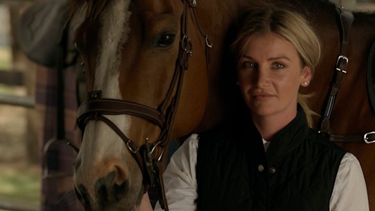 Kah with one of her favourite horses, Dollars: “I was just like that crazy horse girl who never grew up. I love how hard they try for you.”