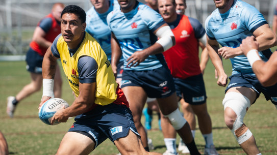 Lalakai Foketi back at training with the Waratahs this week.