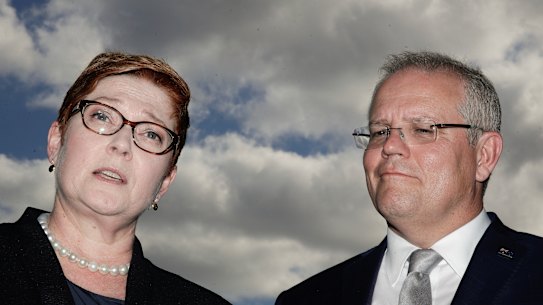 Minister for Foreign Affairs Marise Payne and Prime Minister Scott Morrison address the media at a doorstop interview while attending the United Nations (UN) General Assembly meeting in New York. 
