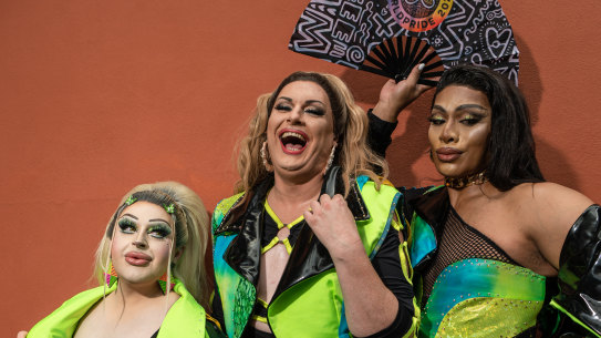 BABz World Tour starring RuPaul’s Drag Race Down Under Season 2 stars,  from left, Hannah Conda. Kween Long and reigning winner Spankie Jackzon.