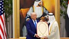 Donald Trump is bestowed the presented the Order of Zayed from UAE President Mohammed bin Zayed Al Nahyan in Abu Dhabi.