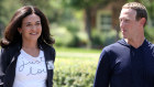 Meta CEO Mark Zuckerber with his chief operating officer Sheryl Sandberg at a conference in July 2021.