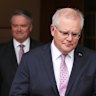 Scott Morrison, with former finance minister Mathias Cormann. The PM’s GST is fracturing the budget and the federation
