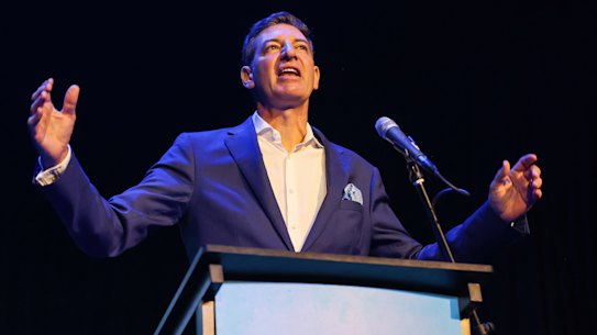 Basil Zempilas at the WA Liberal Party Campaign launch in February.