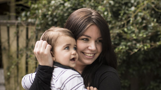 Sophie Mackay with her son, Alexander, who goes to daycare in Artarmon three days a week. 