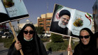 Supporters of presidential candidate Ebrahim Raisi during a rally in Tehran.