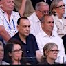 Peter V’landys and Andrew Abdo at the Australian Open in January.