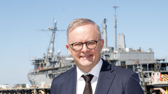 Anthony Albanese in Perth on Monday.