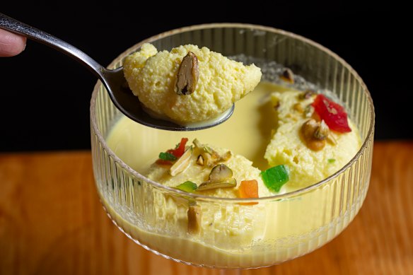 The rasmalai dessert transforms milk into magic.