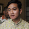 Gibran Rakabuming Raka (centre) was elected mayor of the city of Solo in 2020.