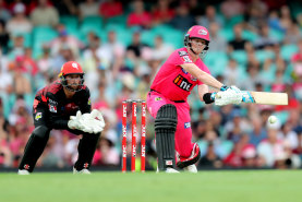 Steve Smith in action for the Sydney  Sixers during 2020.