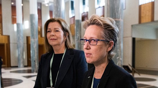 The ACTU’s Michele O’Neil and Sally McManus,