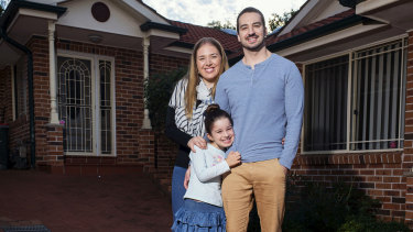 Jessica Matthews, pictured with daughter Ava and partner Simon, are worried they'll be priced out of the market by developers