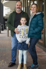 Glenn, Emily, eight, and Amy Cullen, of the Molonglo Valley.