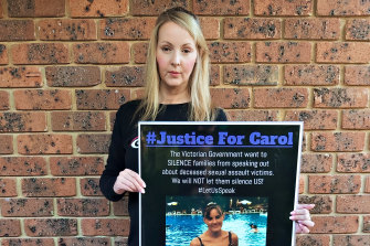 Jamie-lee Page joined a campaign to make it easier for sexual assault survivors, and families of deceased victims, to speak out.
