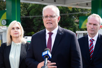 Prime Minister Scott Morrison campaigning in Sydney on Tuesday.