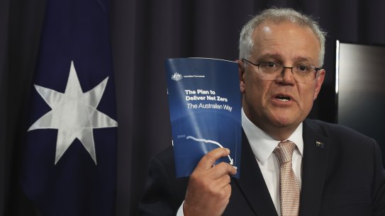 Scott Morrison launching the government’s net zero emissions plan, “The Australian Way” on Tuesday.