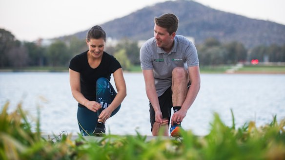 It's not necessary to spend mega dollars on running shoes, podiatrist Ricky Lee says. He's pictured here with his partner Jessica Pearson-Lee.