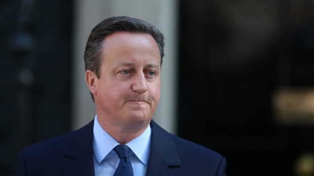 David Cameron delivers his resignation speech following the Brexit referendum results in June 2016.