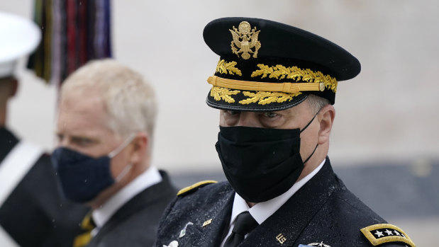 Joint Chiefs Chairman General Mark Milley at a Veterans Day ceremony attended by President Donald Trump. 