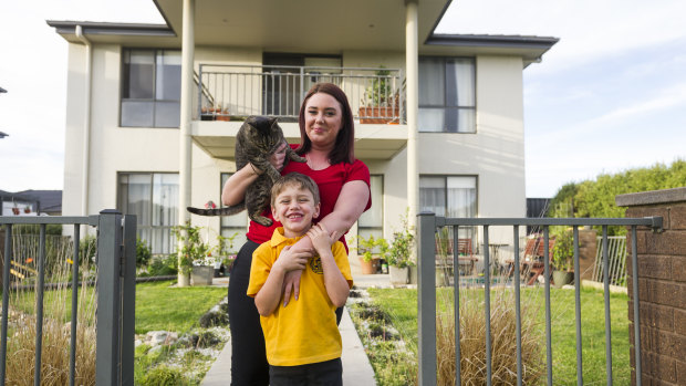 Cat Beerworth and son Lucas found their forever home in Bungendore. High house prices in Canberra forced the single mother to look across the border. 