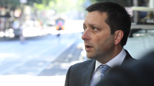 Matthew Guy in Bourke Street on the day after the fatal attack.