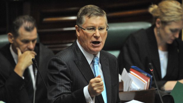 Denis Napthine in Victorian Parliament at the height of the Geoff Shaw controversy.