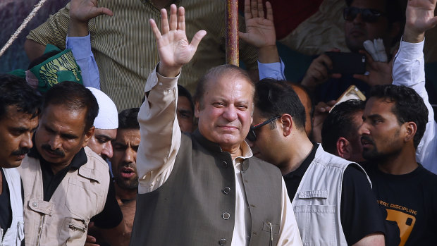 Deposed Pakistani prime minister Nawaz Sharif.