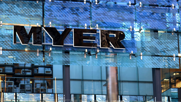 Myer’s trading update reflects retail figures showing a jump in department store sales. 