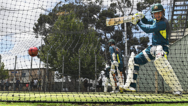 Perth boy Marcus Harris trains at the WACA ahead of the second Test in front of home crowd starting Friday.