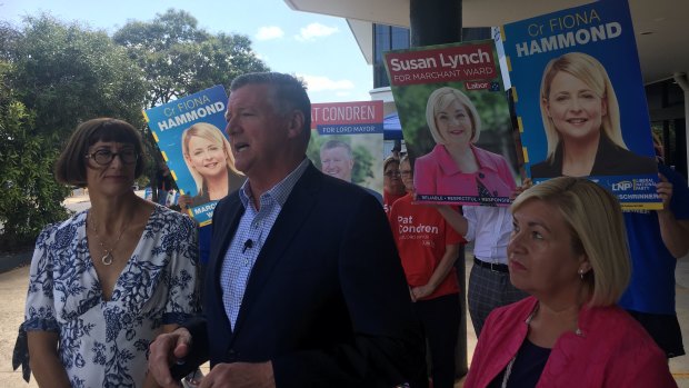 Brisbane lord mayoral candidate Patrick Condren casts his vote for the 2020 council election.