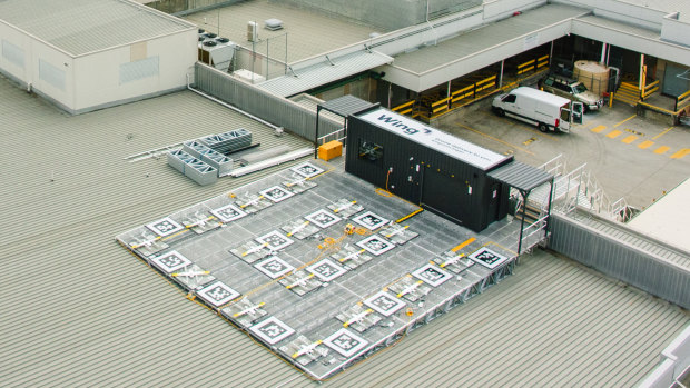 Delivery drones will operate off the roof of the Grand Plaza shopping centre in Logan.