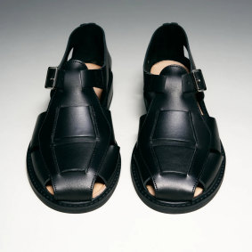 Worn without socks, these T-bar sandals from Post Sole Studio are Kate Jinx’s go-to shoes.