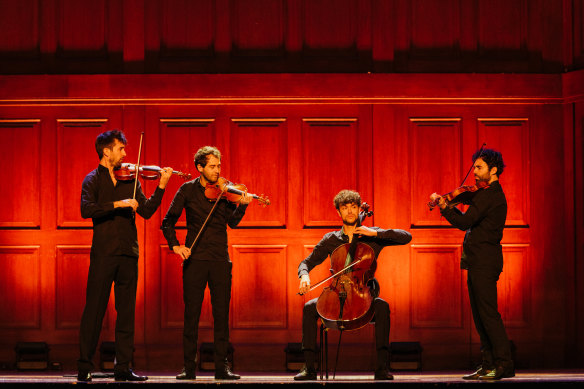 Vision String Quartet perform entirely from memory and mostly standing.