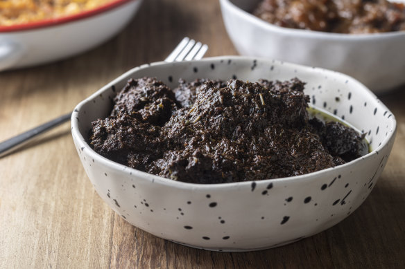 Anar bij (meatballs bathed in a herb-rich sauce that also features walnut and pomegranate).