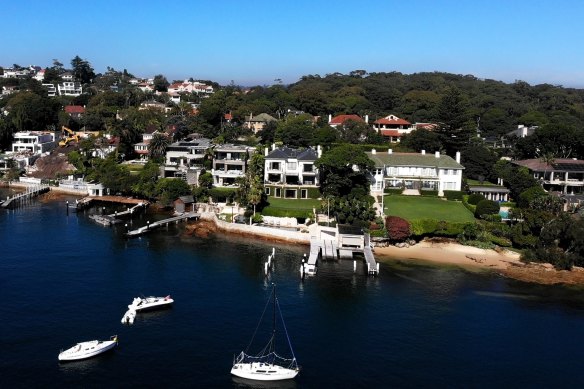Coolong Road’s waterfront homes are owned by the likes of Ivan Ritossa, David Lowy and Leon Kamenev.