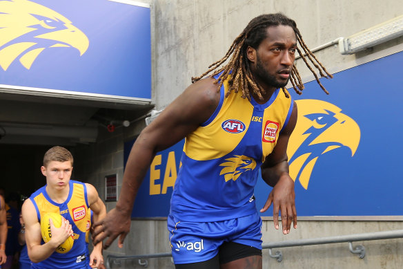 In his prime, ruckman Nic Naitanui was an imposing physical presence for the West Coast Eagles.