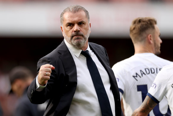 Ange Postecoglou after Spurs came from behind to draw with Arsenal at the Emirates Stadium on Sunday.