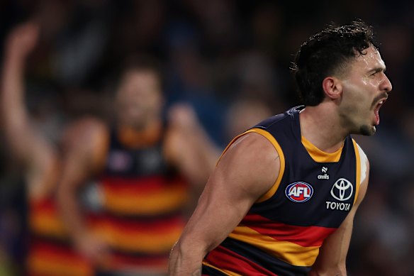 Izak Rankine of the Crows earlier in the season.