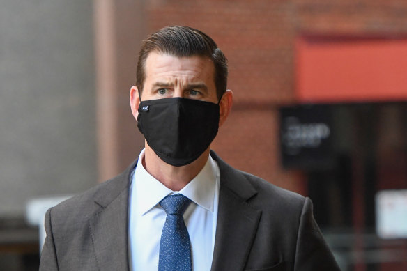 Ben Roberts-Smith arriving at the Federal Court on Monday.