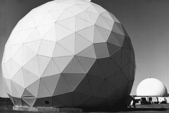 Radomes, made from material transparent to radio waves, protect the radar equipment at Nurrungar.