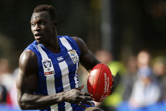 Majak Daw in action during a VFL match last year. 