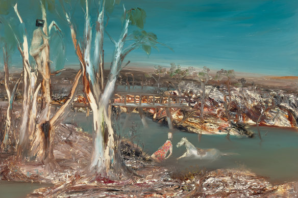 Crossing the River, 1964, by Sidney Nolan had an estimated price of $550,000 to $750,000.