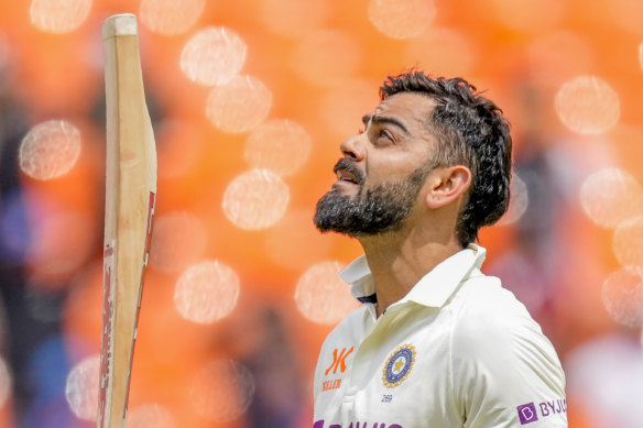 Virat Kohli scored 186, his first Test century in more than three years.