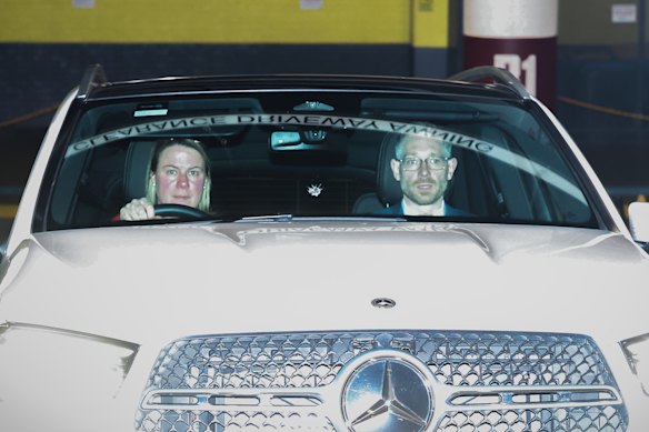 Anita and Charles Perrottet leave the ICAC in August after providing evidence.
