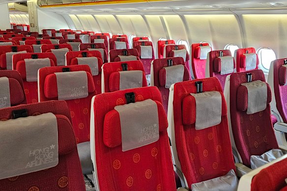 The economy class seats are well-padded.