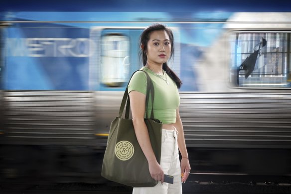 Jolin Chang, an international master’s student at Southern Cross Station in Melbourne.