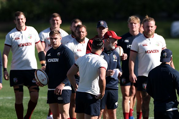 Garry Ringrose (c) during the British & Irish Lions training session. He later withdrew from the team.