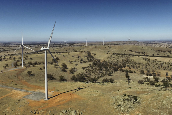 The Coonooer Bridge wind farm north-west of Bendigo in Victoria. 